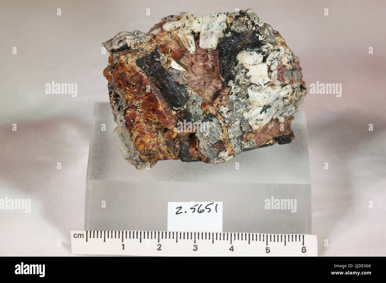 Titanite. minerals. Asia; Russia; Murmanskaya Oblast; Kola Peninsula, Umptek Stock Photo