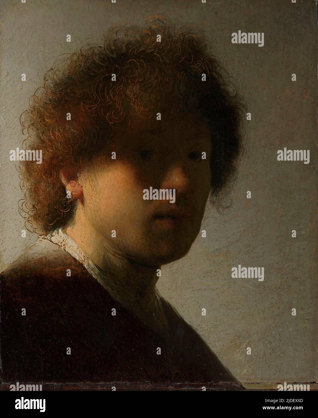 Self-portrait, Rembrandt van Rijn, c. 1628 Stock Photo