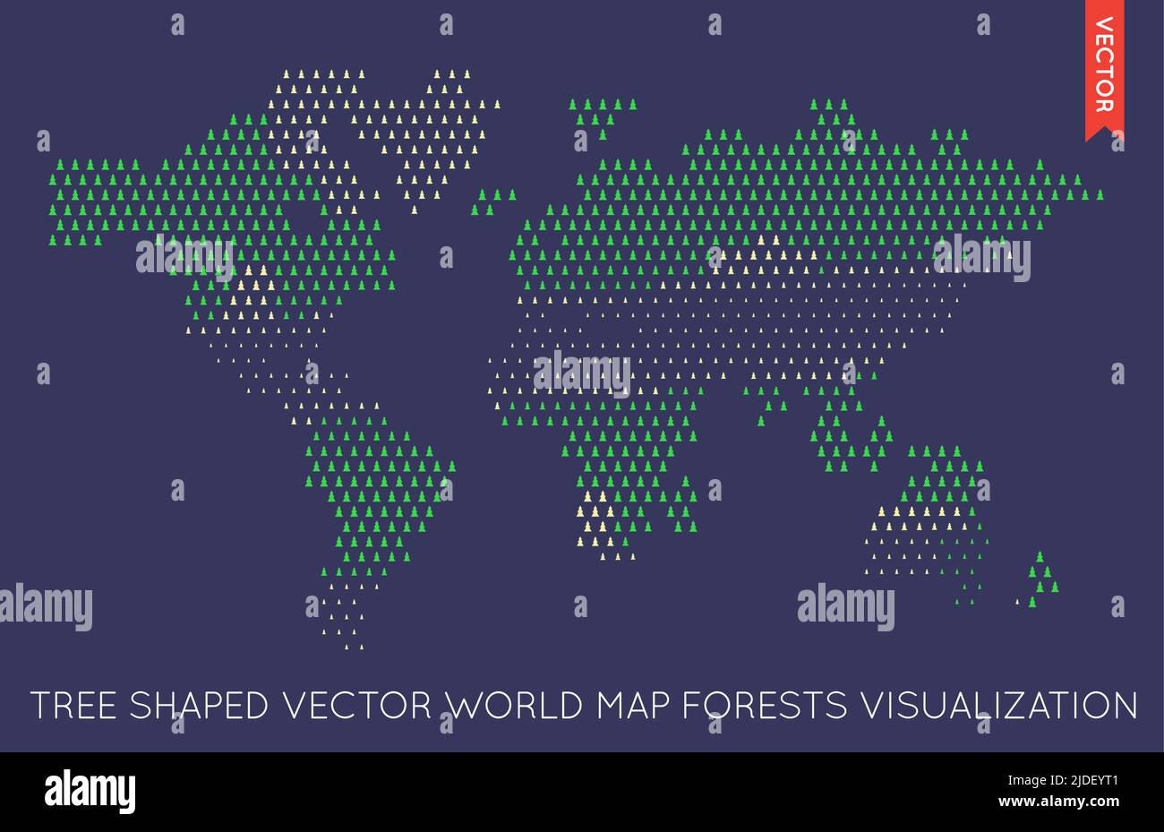 Vector Flat World Map Infographic. Map of the World. Stock Vector