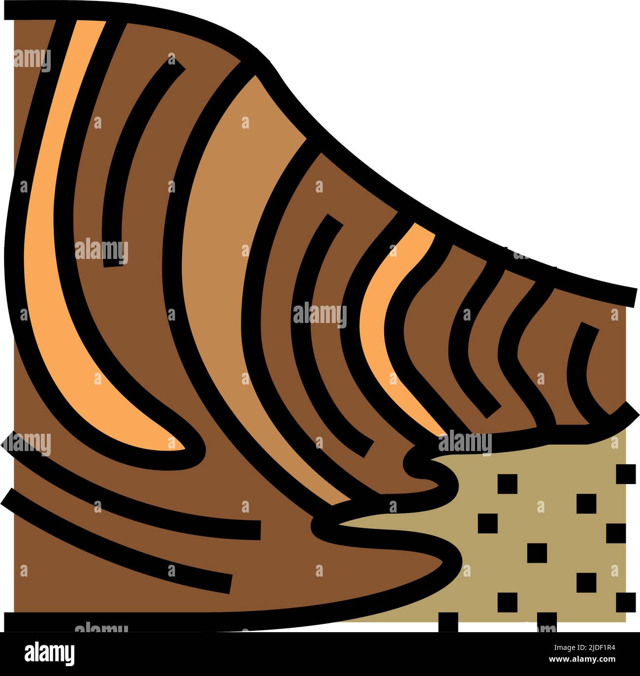 rock formation wave color icon vector illustration Stock Vector
