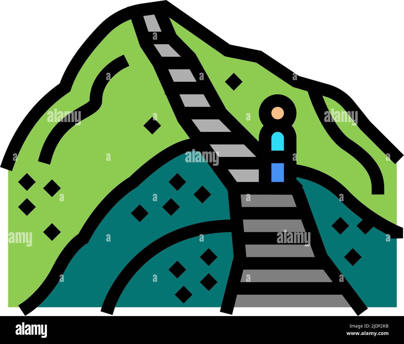 haiku stairs color icon vector illustration Stock Vector