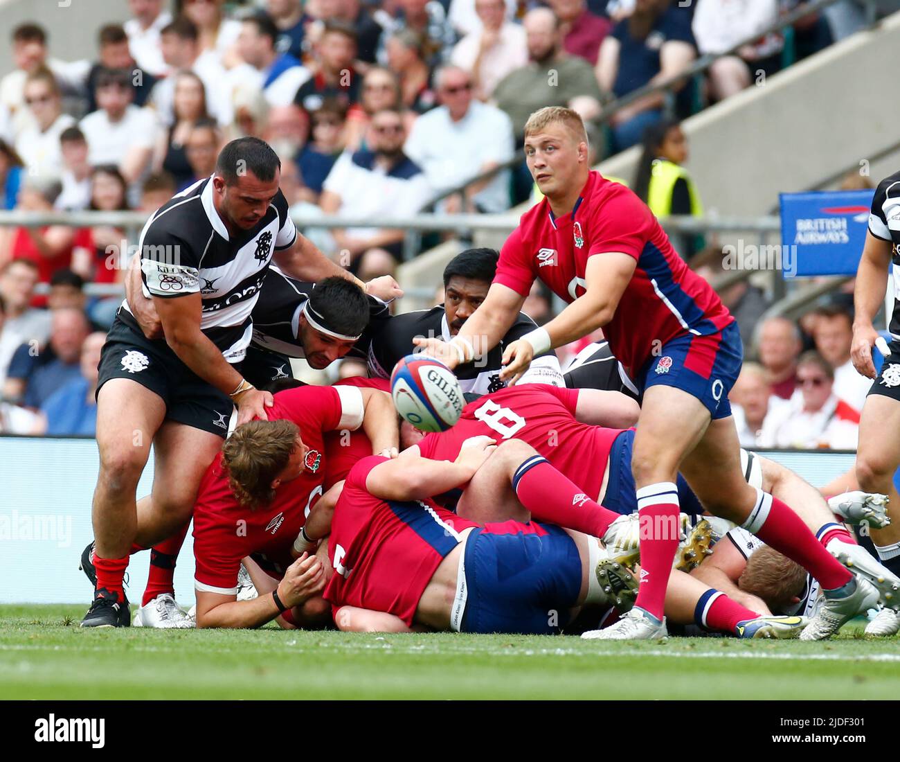LONDON ENGLAND - JUNE 19 :England's Jack Walker (Harlequins, uncapped)  during International Friendly between England against Barbarians F.C at Twicke Stock Photo