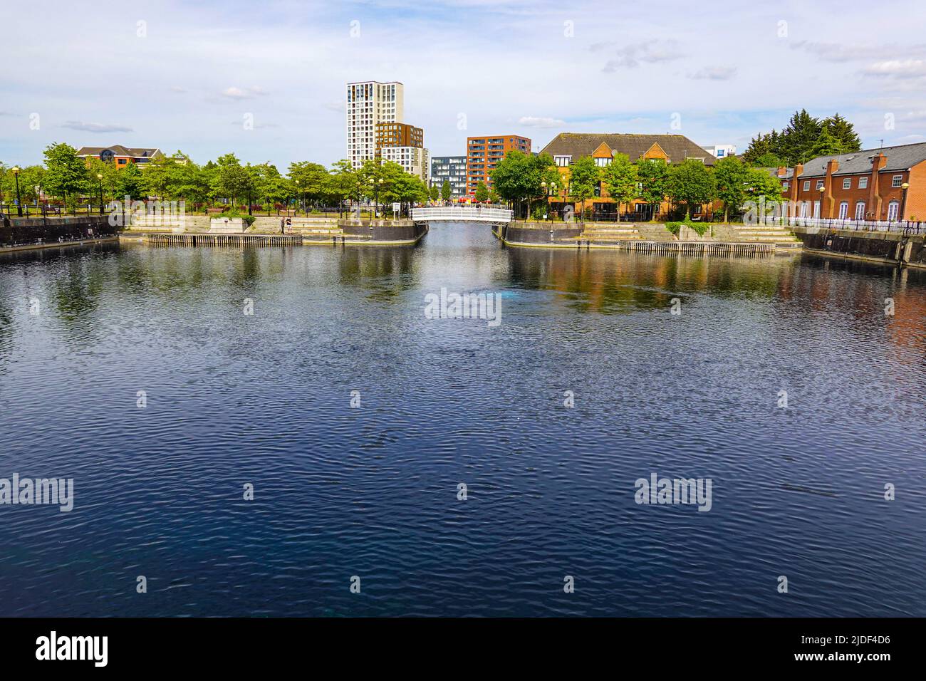 The old docks at Salford, Manchester, UK, now known as Salford Quays