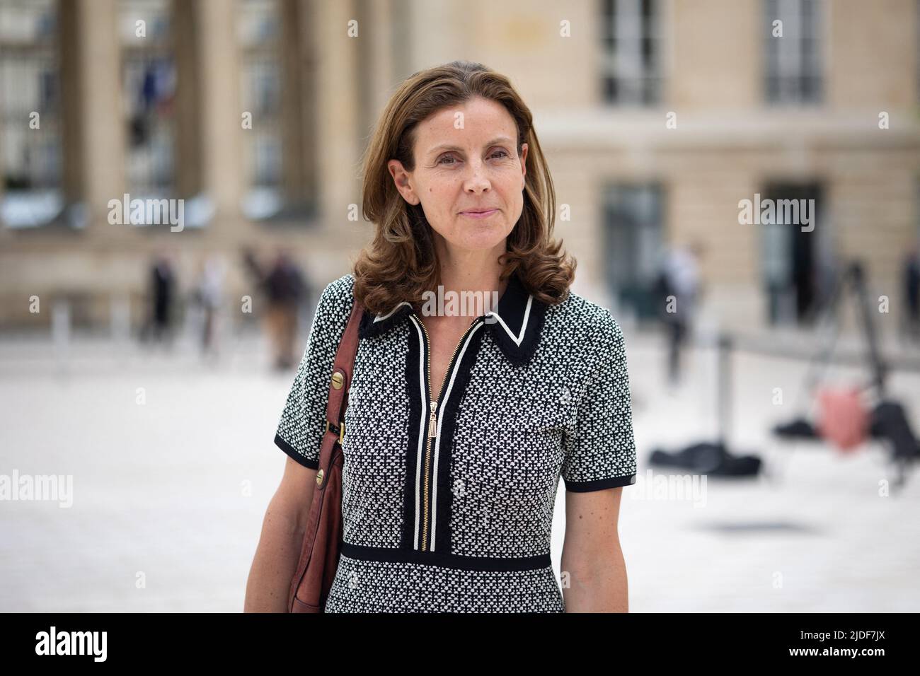 Deputy Charlotte ParmentierLecocq arrives at the French National Assembly (Assemblee Nationale