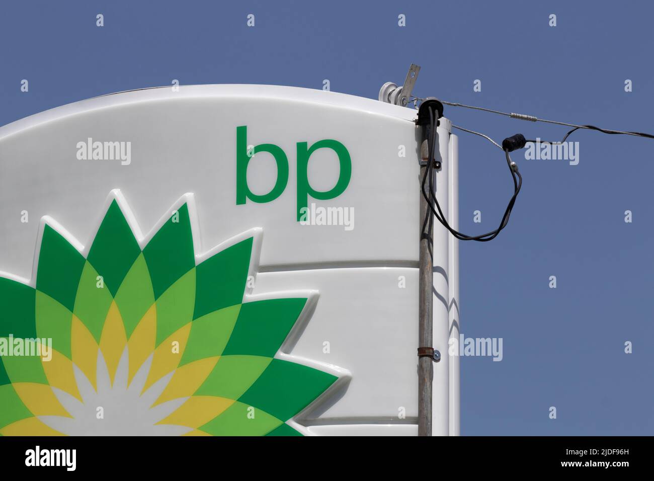 Lebanon - Circa June 2022: BP Retail Gas Station. BP and British Petroleum is a global British oil and gas company headquartered in London. Stock Photo