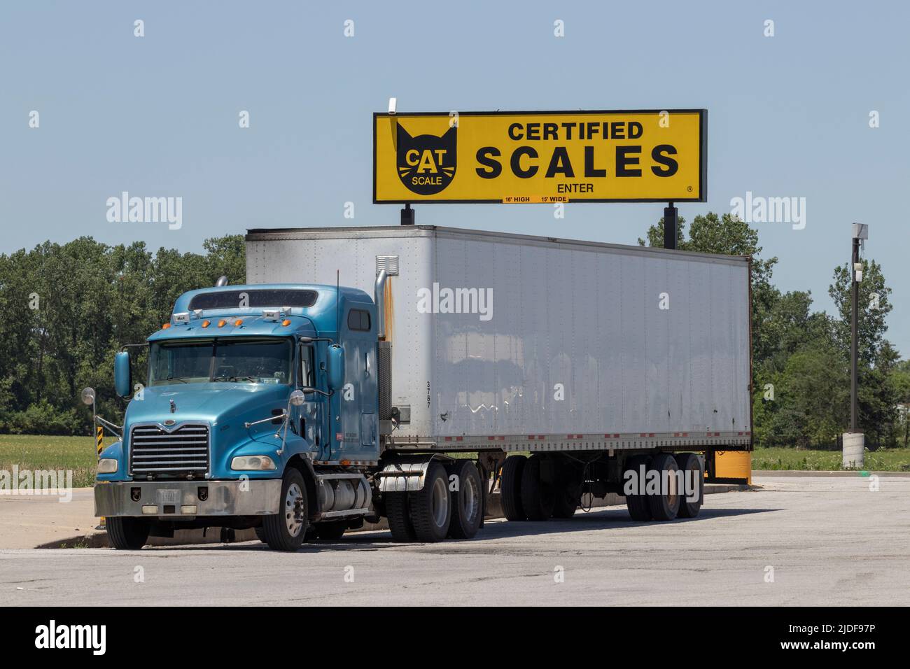 Lebanon - Circa June 2022: CAT Truck and Trailer Scale. CAT Scale installed its first scale in 1977. Stock Photo