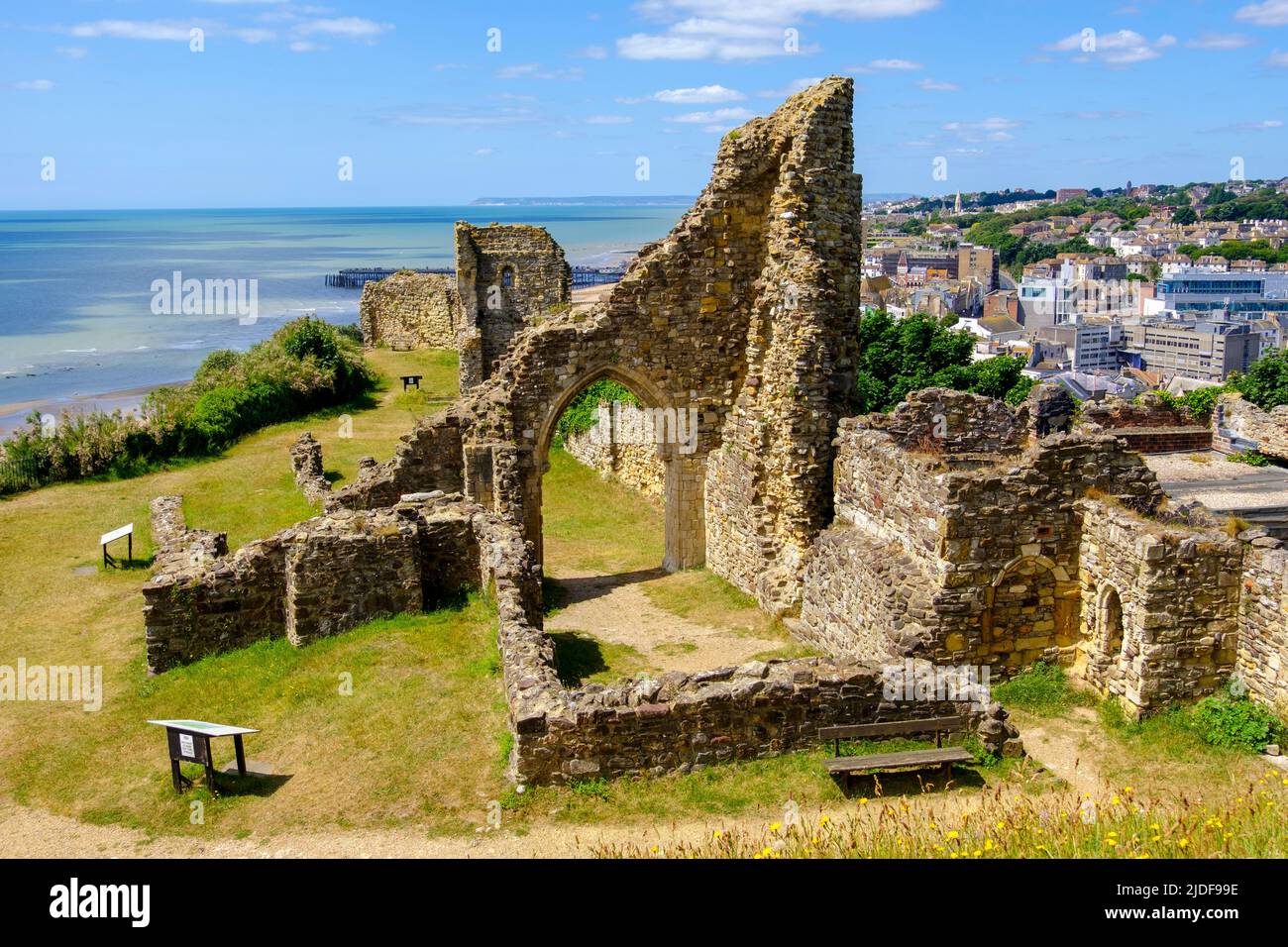 Hastings Castle, East Sussex, UK Stock Photo