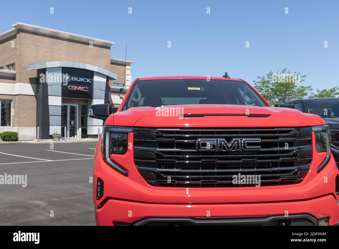 Carmel Circa June 2022 GMC Sierra 1500 pickup display at a