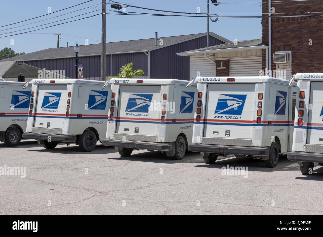 Lebanon Circa June 2022 USPS Post Office Mail Trucks. The Post