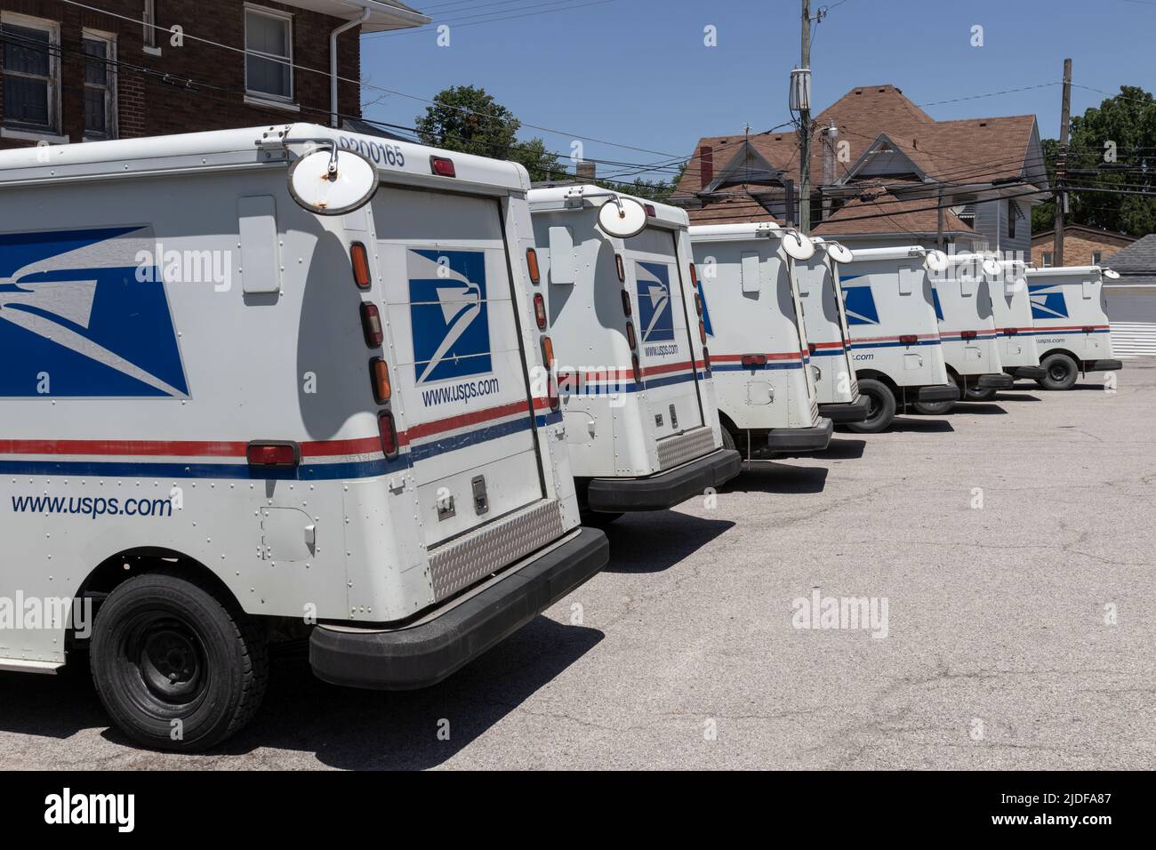 Lebanon - Circa June 2022: USPS Post Office Mail Trucks. The Post Office is responsible for providing mail delivery. Stock Photo