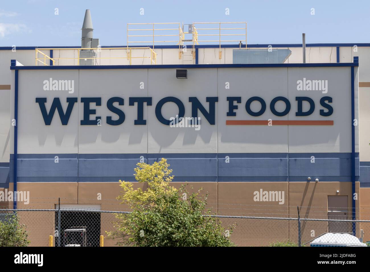 Lebanon - Circa June 2022: Weston Foods plant. Weston Foods is based in Canada and makes fresh and frozen baked goods. Stock Photo