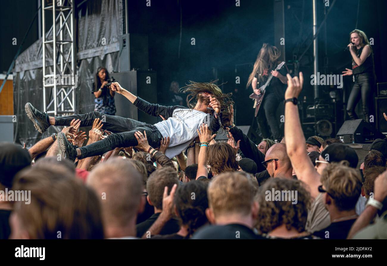 Copenhagen, Denmark. 18th, June 2022. Festival goers attend one of many ...