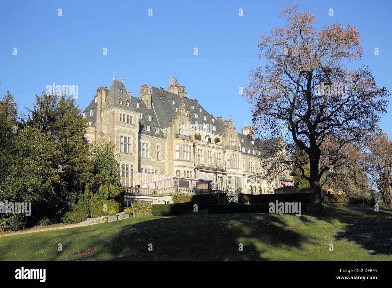 Schloss Friedrichshof Schlosshotel built 1889-1893 in Kronberg, Taunus, Hesse, Germany Stock Photo