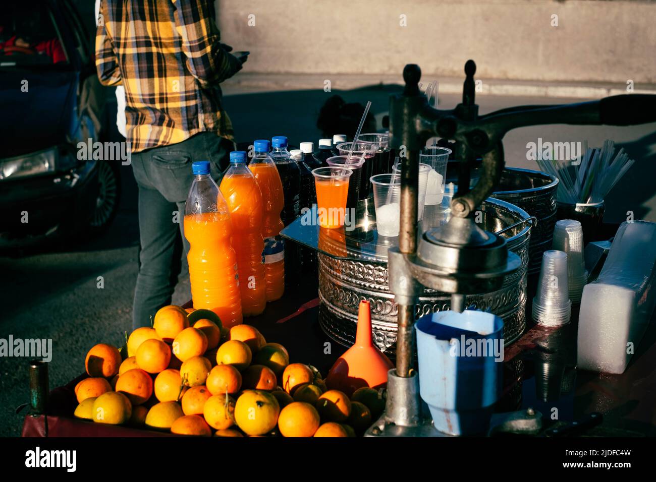 fresh juice for sale on street Stock Photo Alamy
