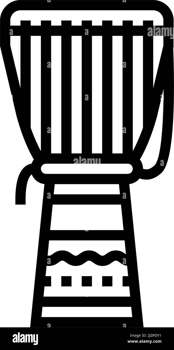 drum africa traditional musician instrument line icon vector ...
