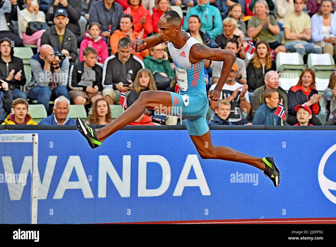 Alison dos Santos (BRA) wins the 400m hurdles in 47.26 during the Bislett Games at Bislett Stadium, Thursday, June 16, 2022, in Oslo, Norway. (Jiro Mochizuki/Image of Sport) Stock Photo