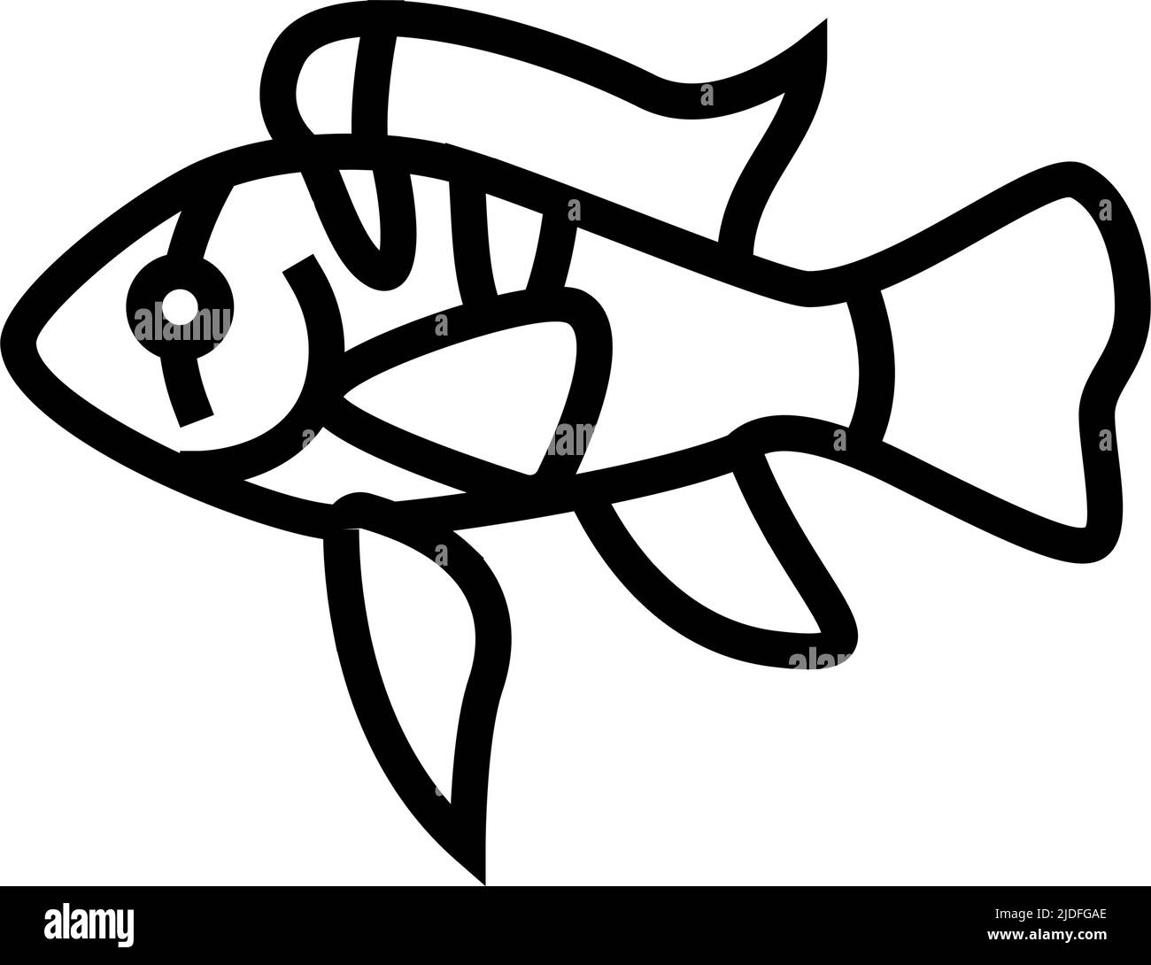 ram cichlids fish line icon vector illustration Stock Vector