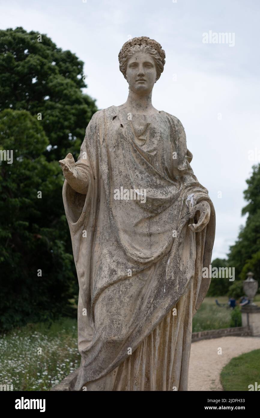 Stone Lady Statue at Basildon Park Stock Photo