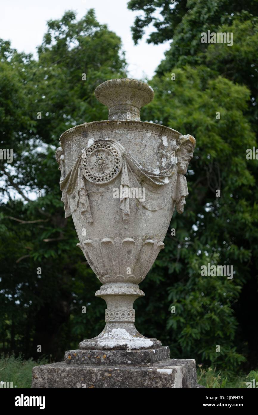 Stone Urn at Basildon House Stock Photo