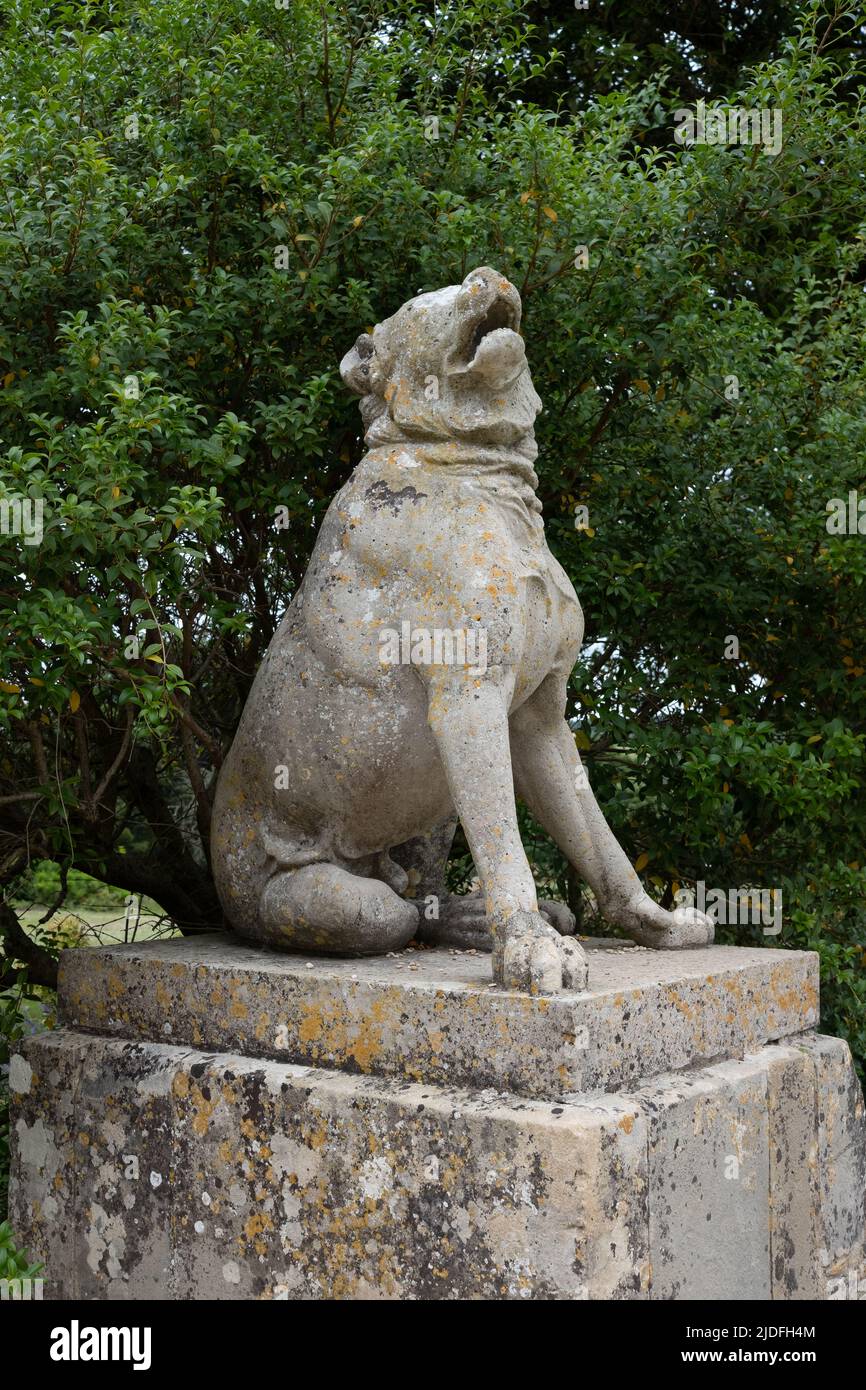 Stone Dog Statues at Basildon Park Stock Photo
