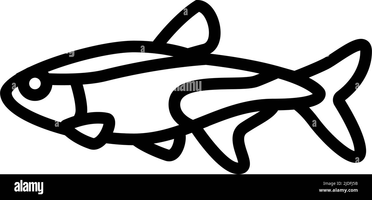 tetras aquarium fish line icon vector illustration Stock Vector