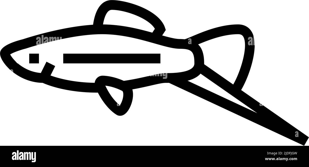 swordtail fish line icon vector illustration Stock Vector