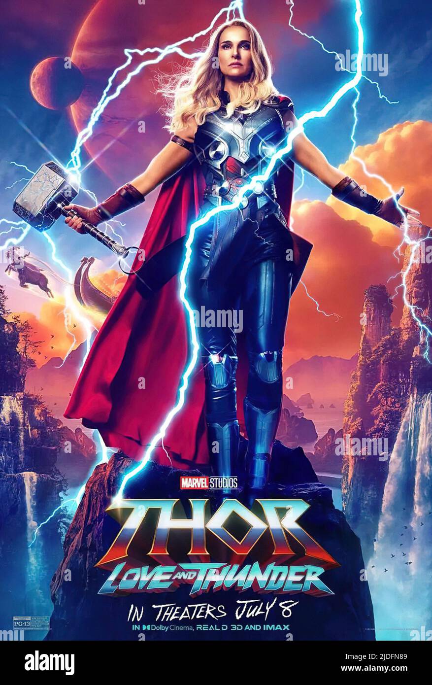 THOR: LOVE AND THUNDER, US character poster, Natalie Portman as Mighty Thor, 2022. © Walt Disney Studios Motion Pictures / © Marvel Studios / courtesy Everett Collection Stock Photo
