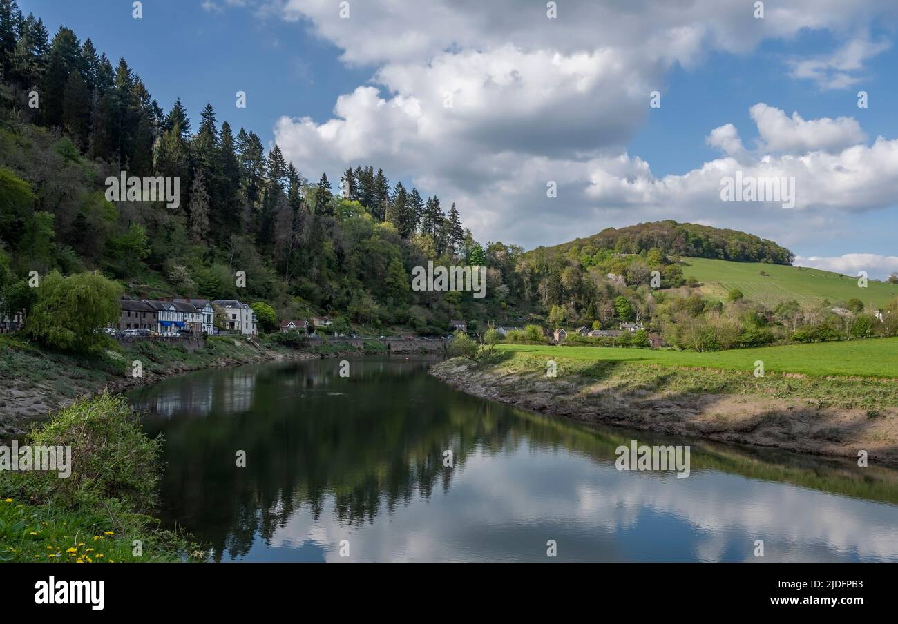Wals Rivers River Wye in Tintern in Wales - natural border between Wales and ...