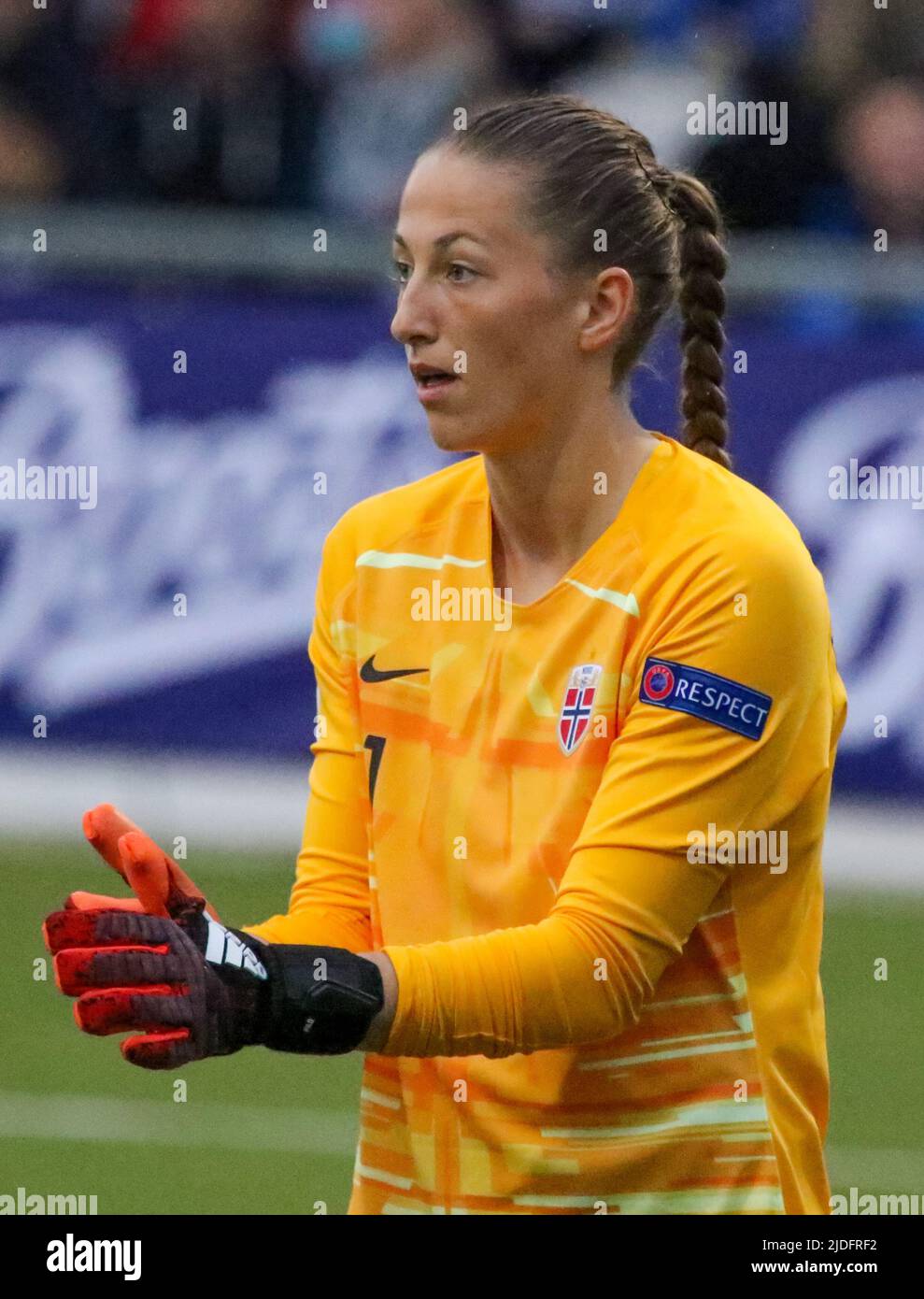 UEFA European Women's Championship 2021. 30 Aug 2019. Northern Ireland 0 Norway 6 at Seaview, Belfast. Norway Women's International football player Cecilie Fiskerstrand Norway (1) . Stock Photo