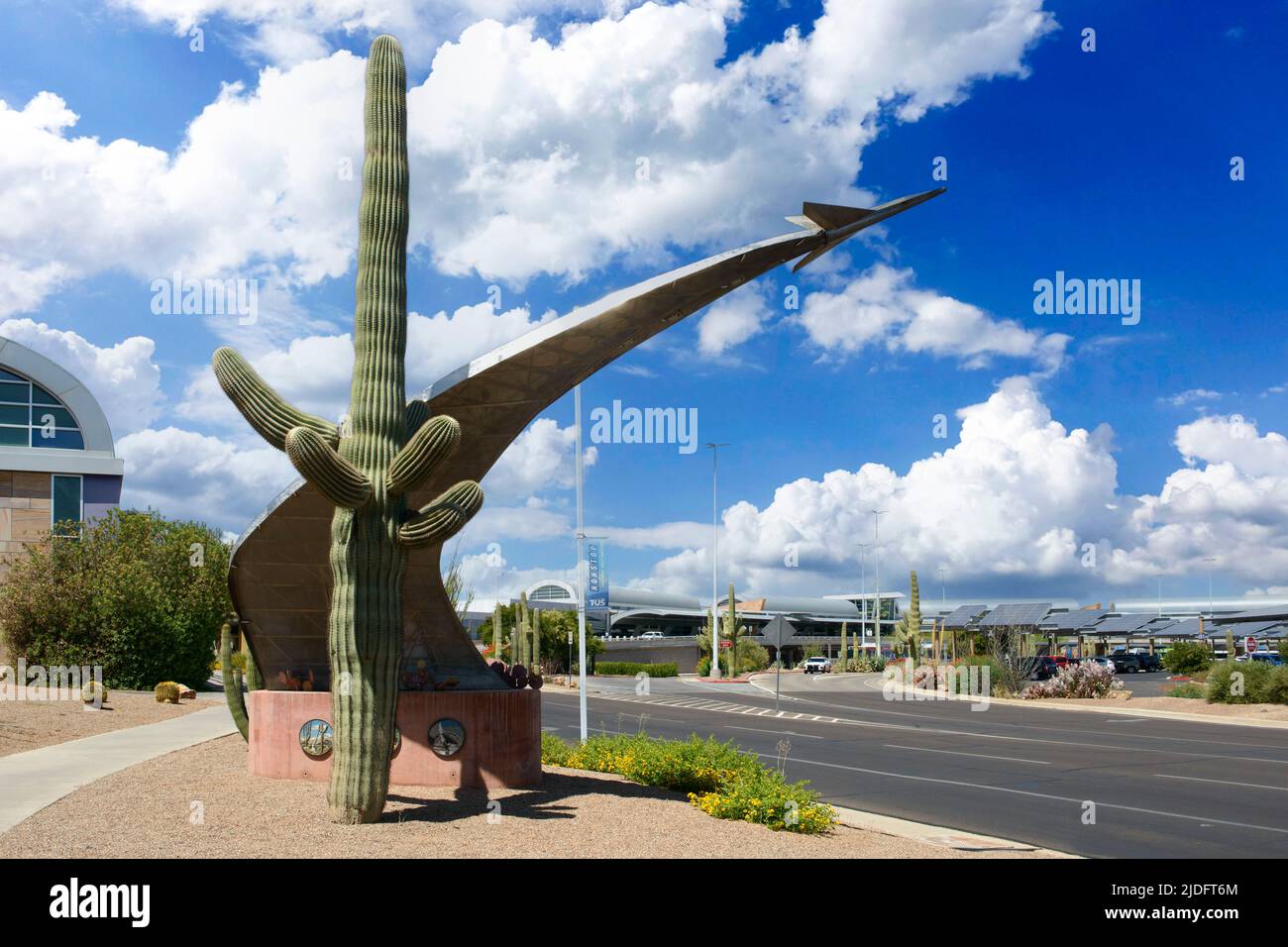 The Spirit of Arizona 1912-2012 - 100 Years of Tucson sculpture at Tucson International Airport. Stock Photo