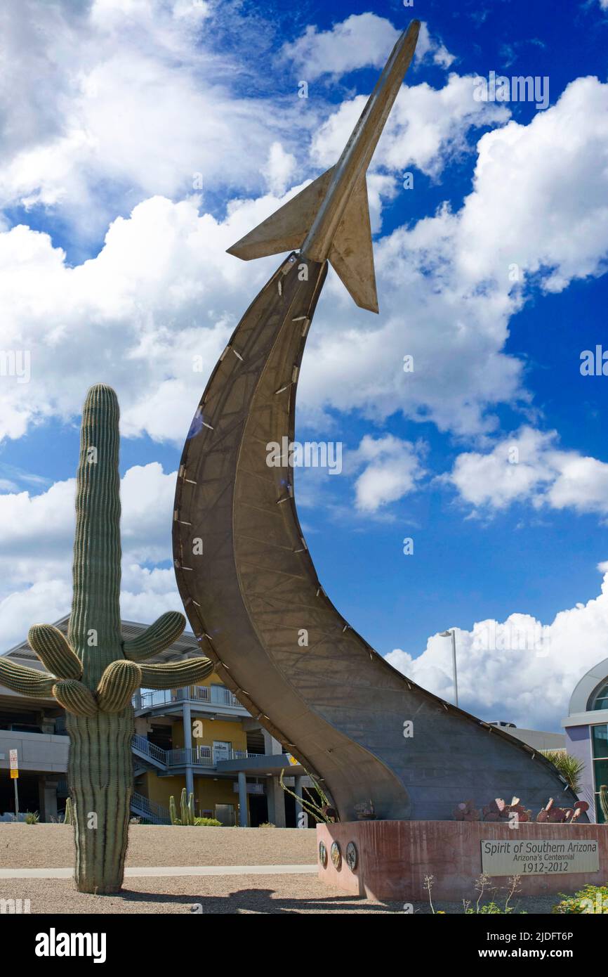 The Spirit of Arizona 1912-2012 - 100 Years of Tucson sculpture at Tucson International Airport. Stock Photo