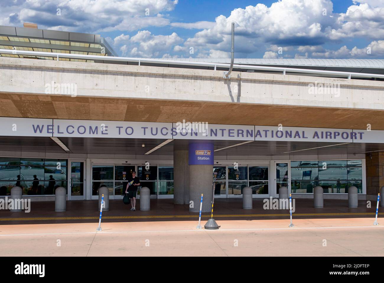 Outside the Departures Terminal at Tucson International Airport AZ Stock Photo