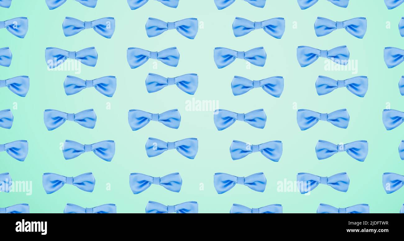Full frame shot of blue bow ties against colored background Stock Photo