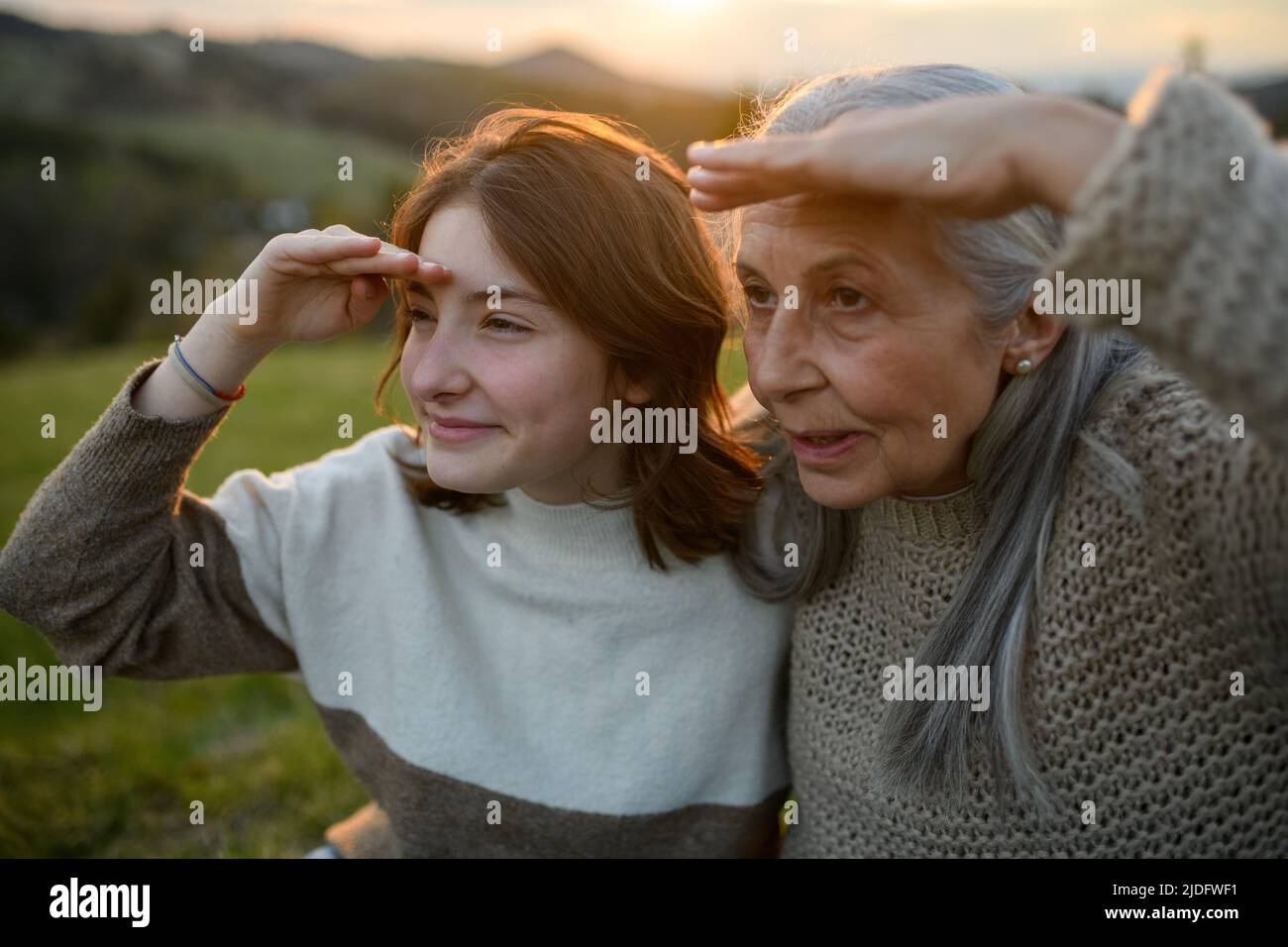 Grandmother on the grass hi-res stock photography and images - Alamy