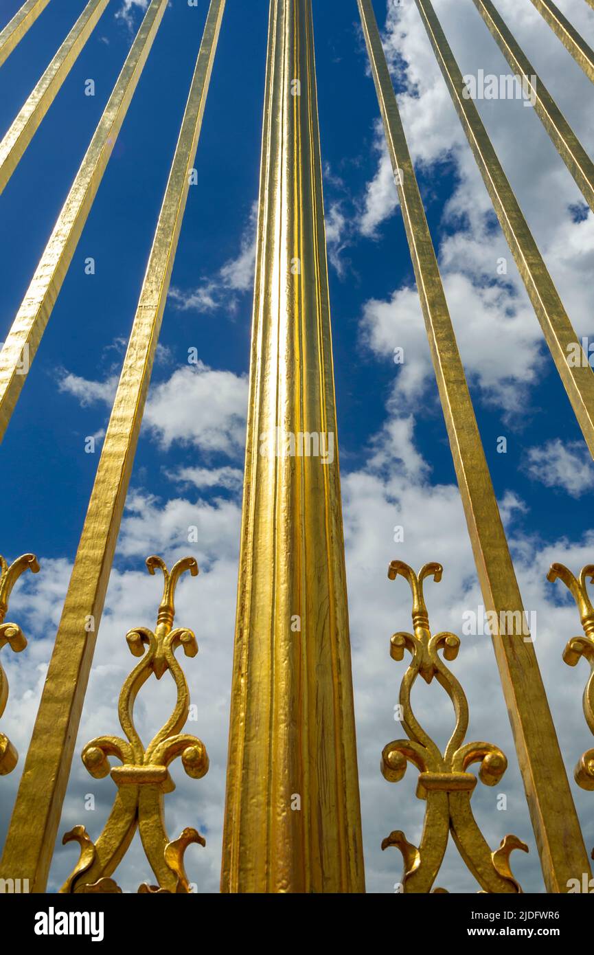 Gilded fence of Versailles Palace Stock Photo