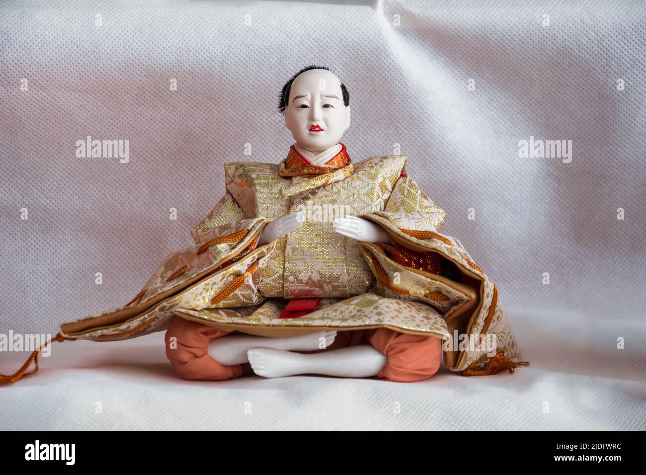 Traditional Japanese dolls with beautiful ornaments and colorful