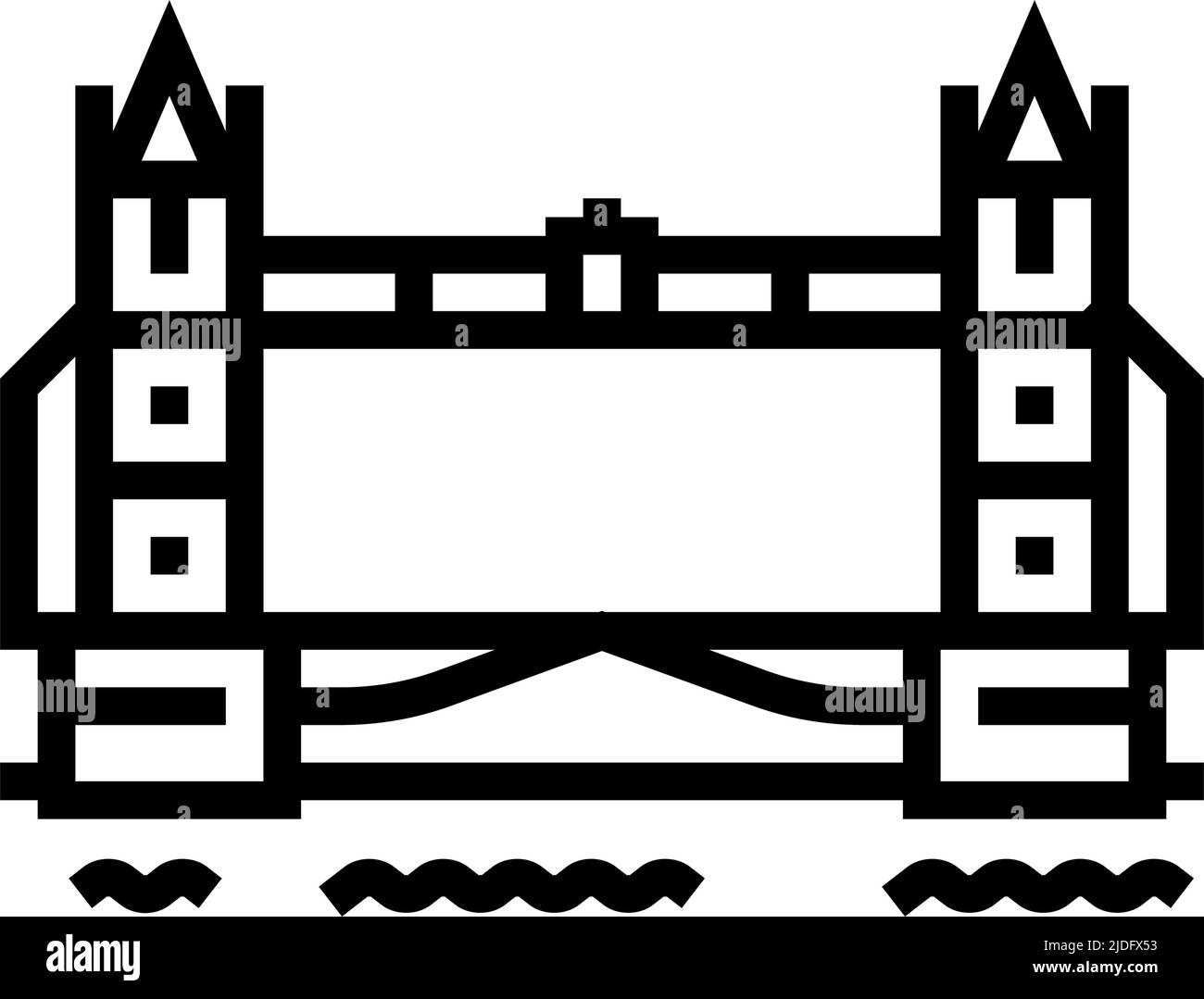 tower london bridge line icon vector illustration Stock Vector