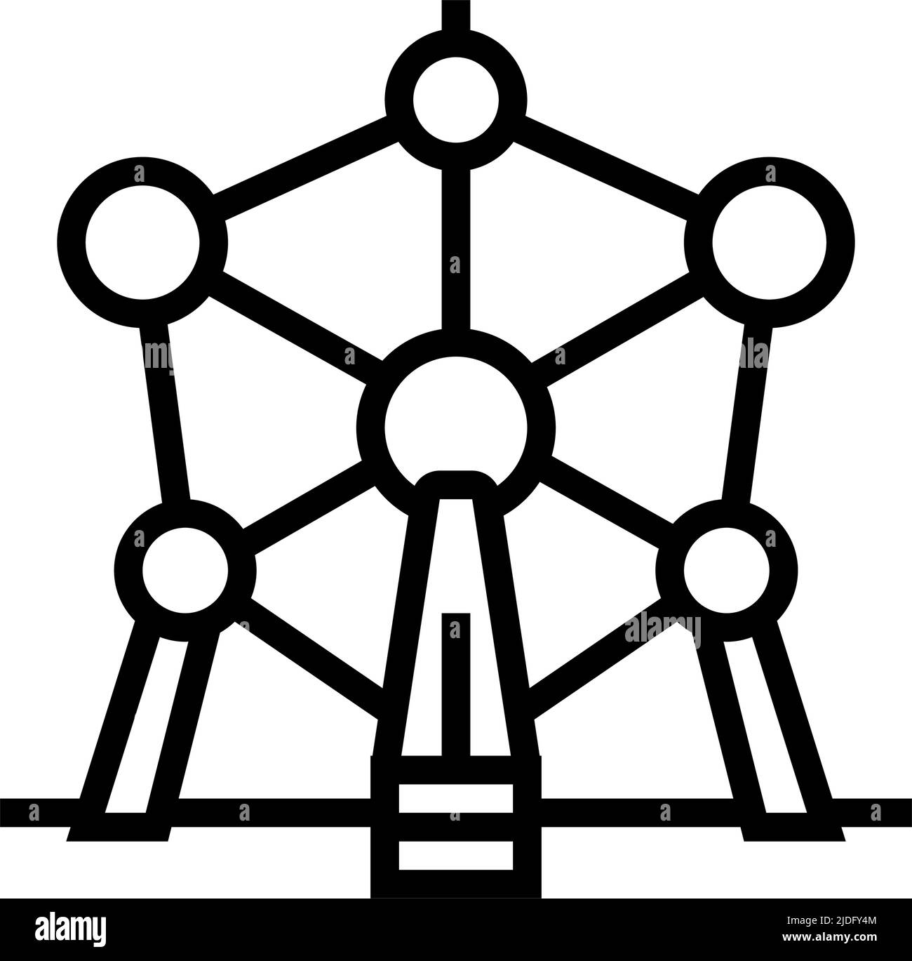 atomium monument line icon vector illustration Stock Vector