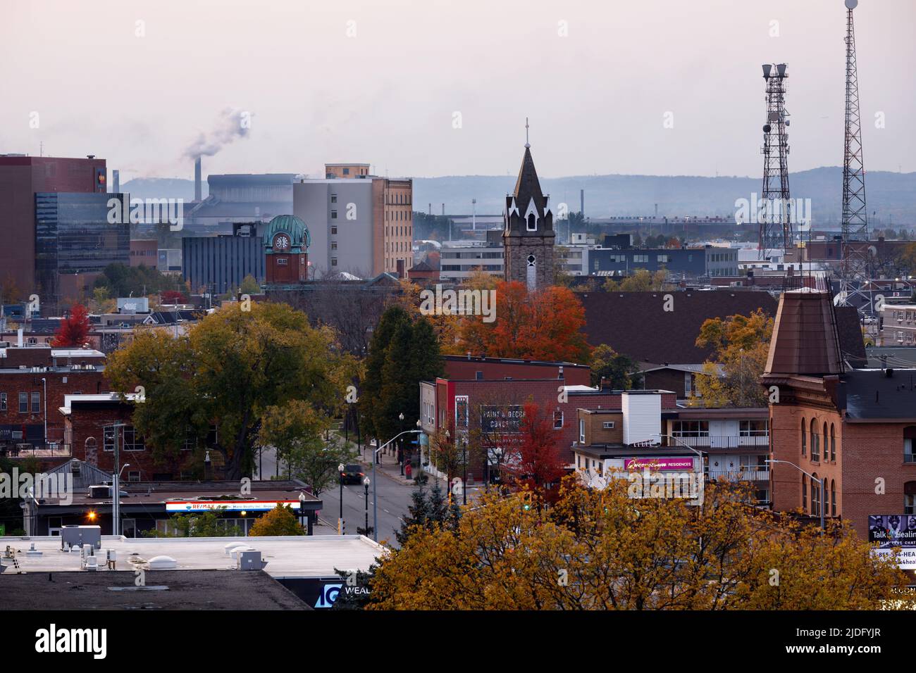 Downtown Sault Ste. Marie in Ontario, Canada. Stock Photo