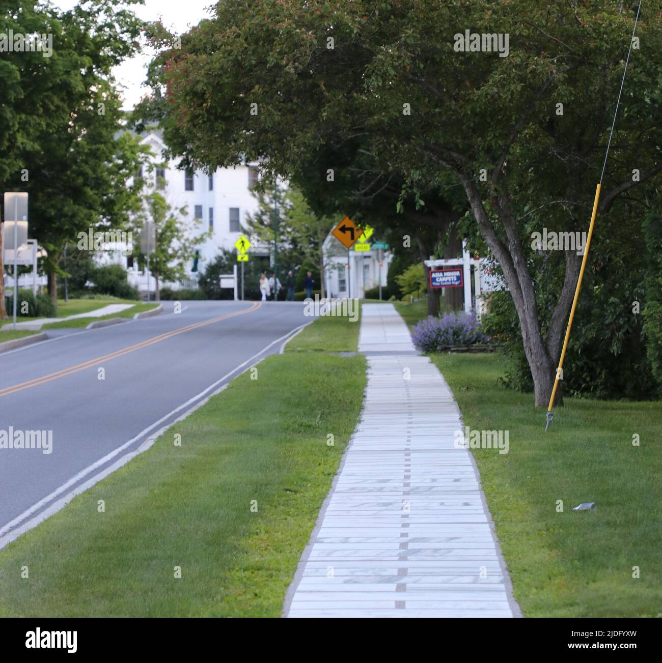 The world's largest marble sidewalk in Manchester, Vermont Stock Photo