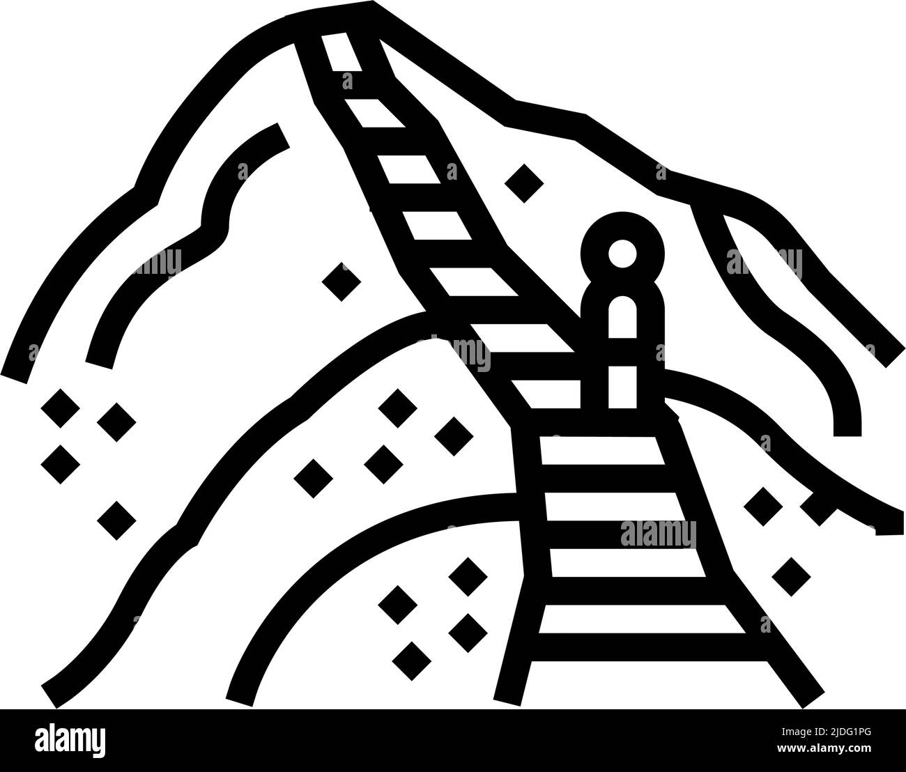 haiku stairs line icon vector illustration Stock Vector