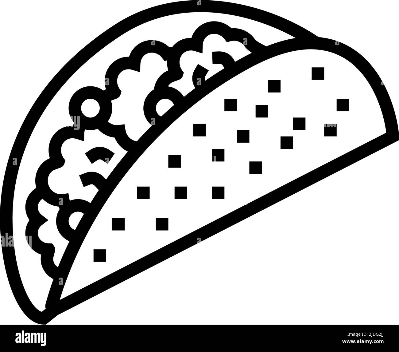 taco food line icon vector illustration Stock Vector