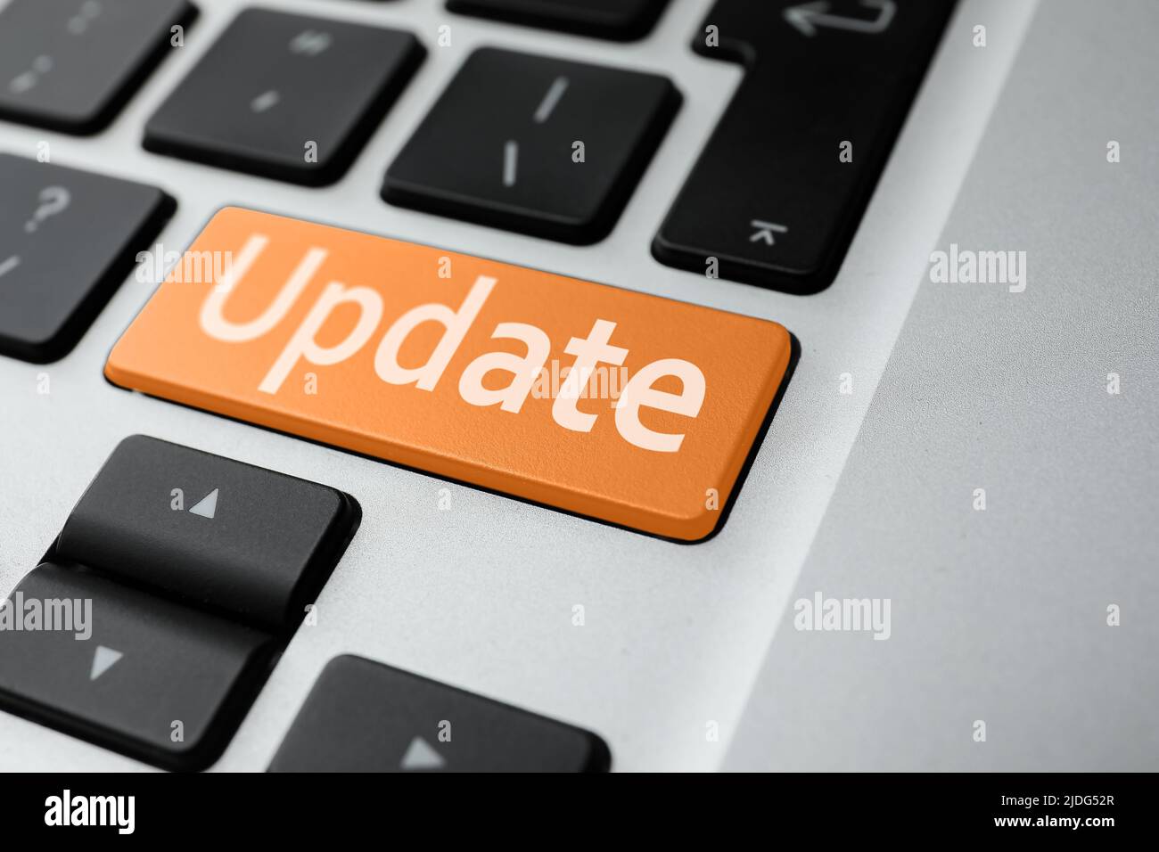 Button with word UPDATE on modern computer keyboard, closeup Stock Photo