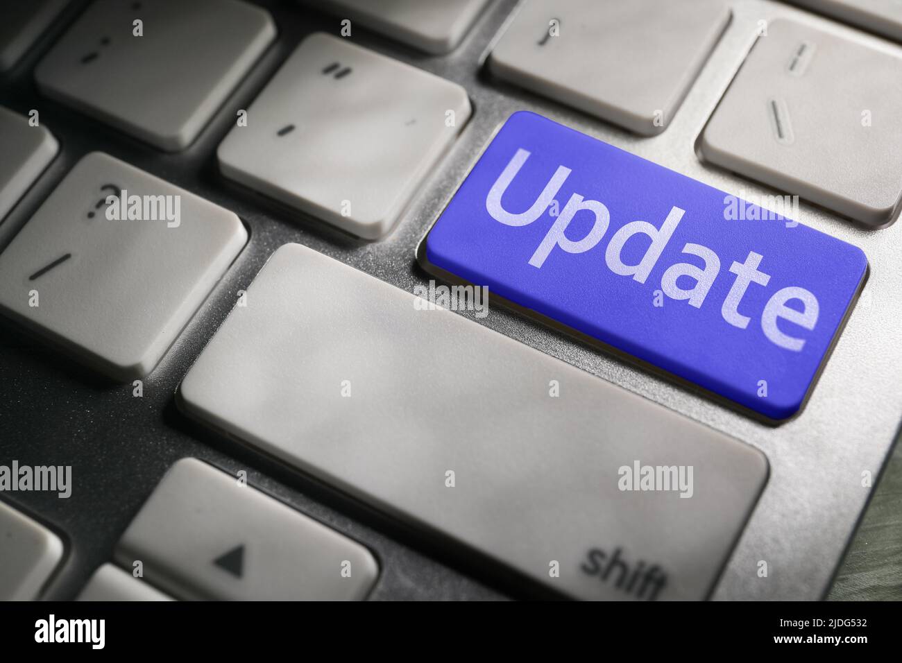 Button with word UPDATE on modern computer keyboard, closeup Stock Photo