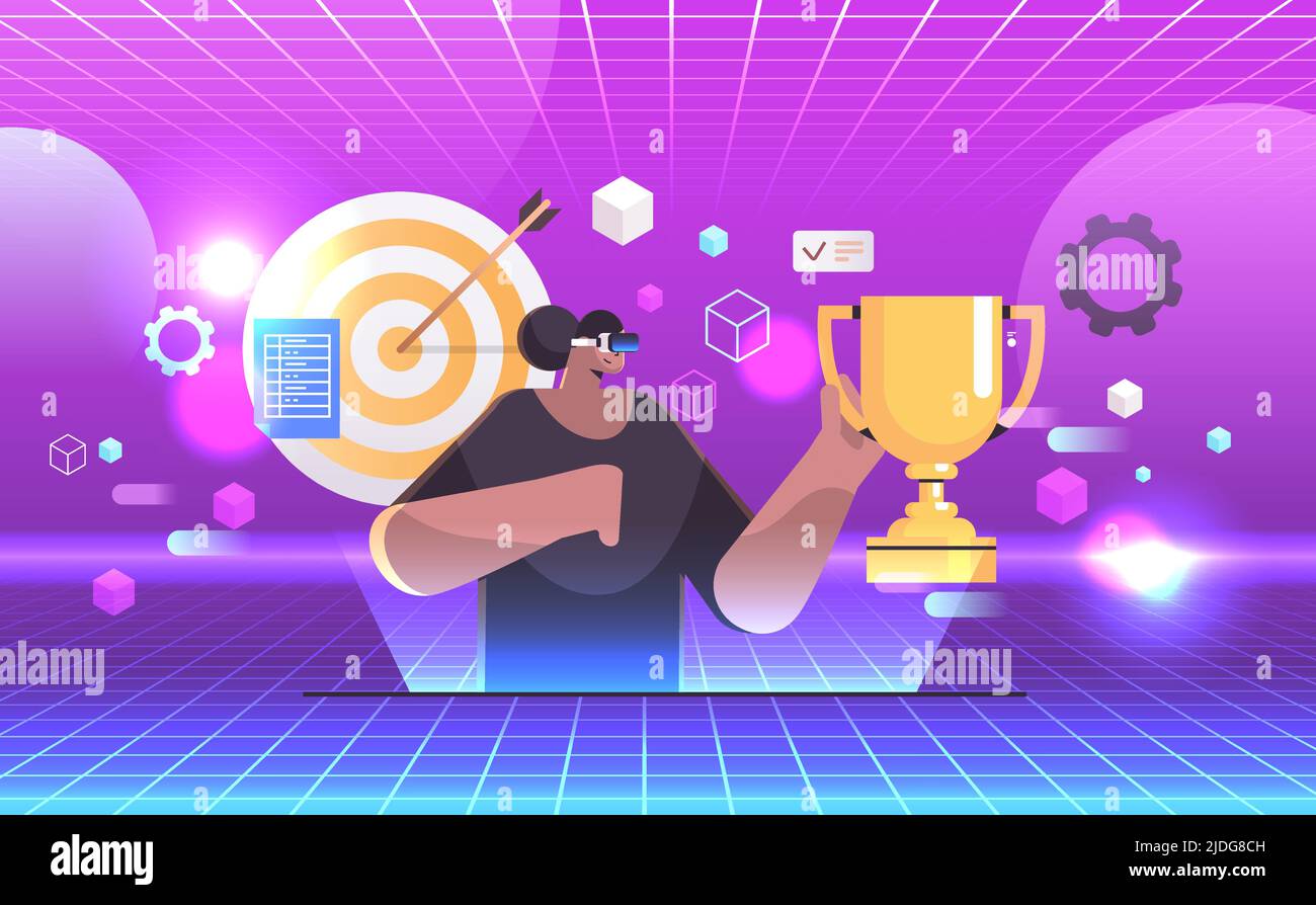 Successful woman in vr Stock Vector Images - Alamy