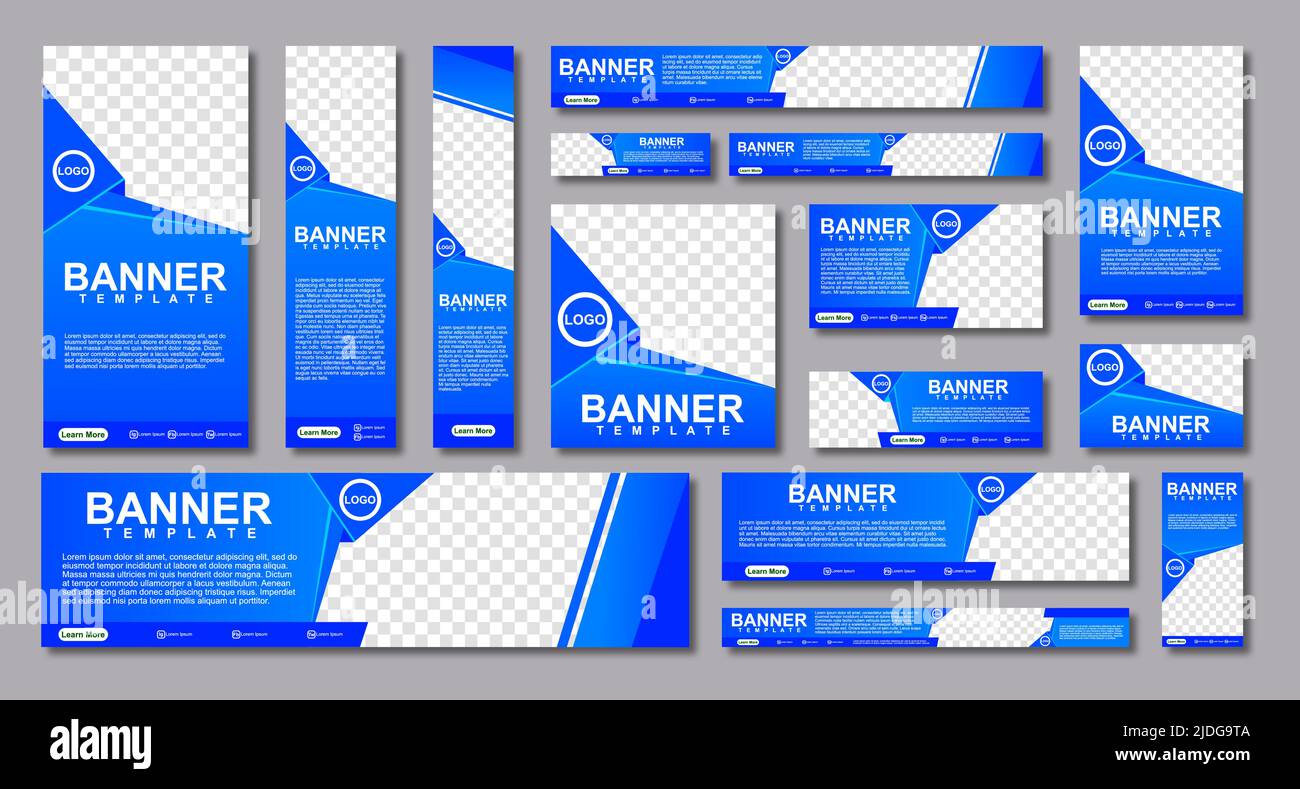 set of creative web banners of standard size with a place for photos ...