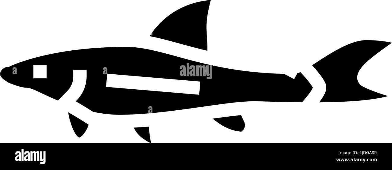 otocinclus fish glyph icon vector illustration Stock Vector