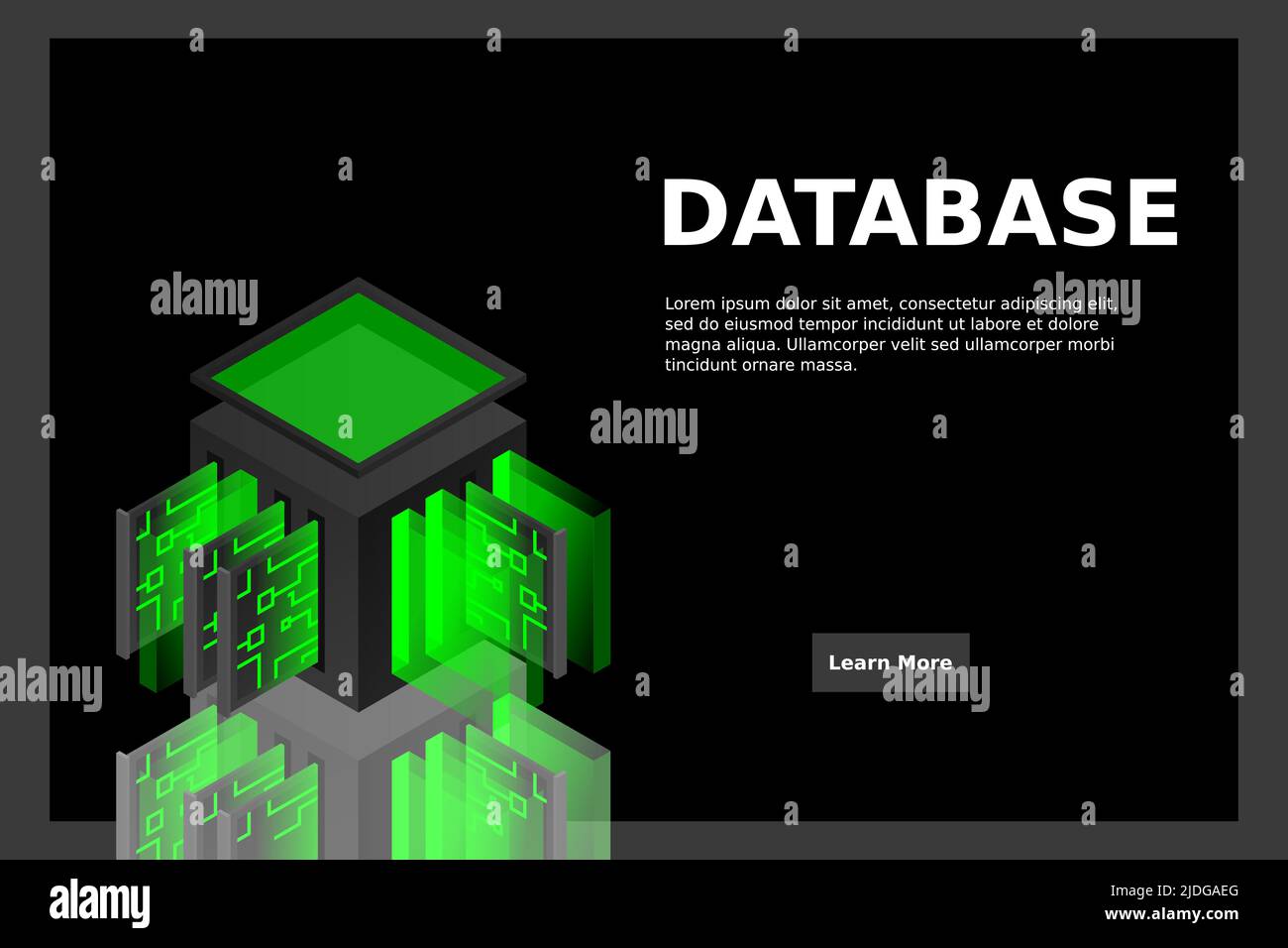 Data center isometric icon, database and cloud data storage concept ...