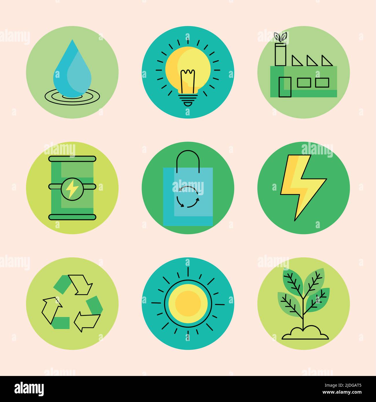 nine eco energy icons Stock Vector Image & Art - Alamy