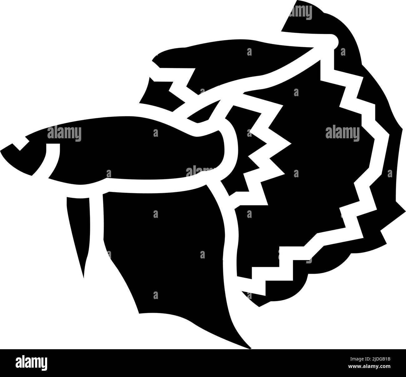 betta fish glyph icon vector illustration Stock Vector